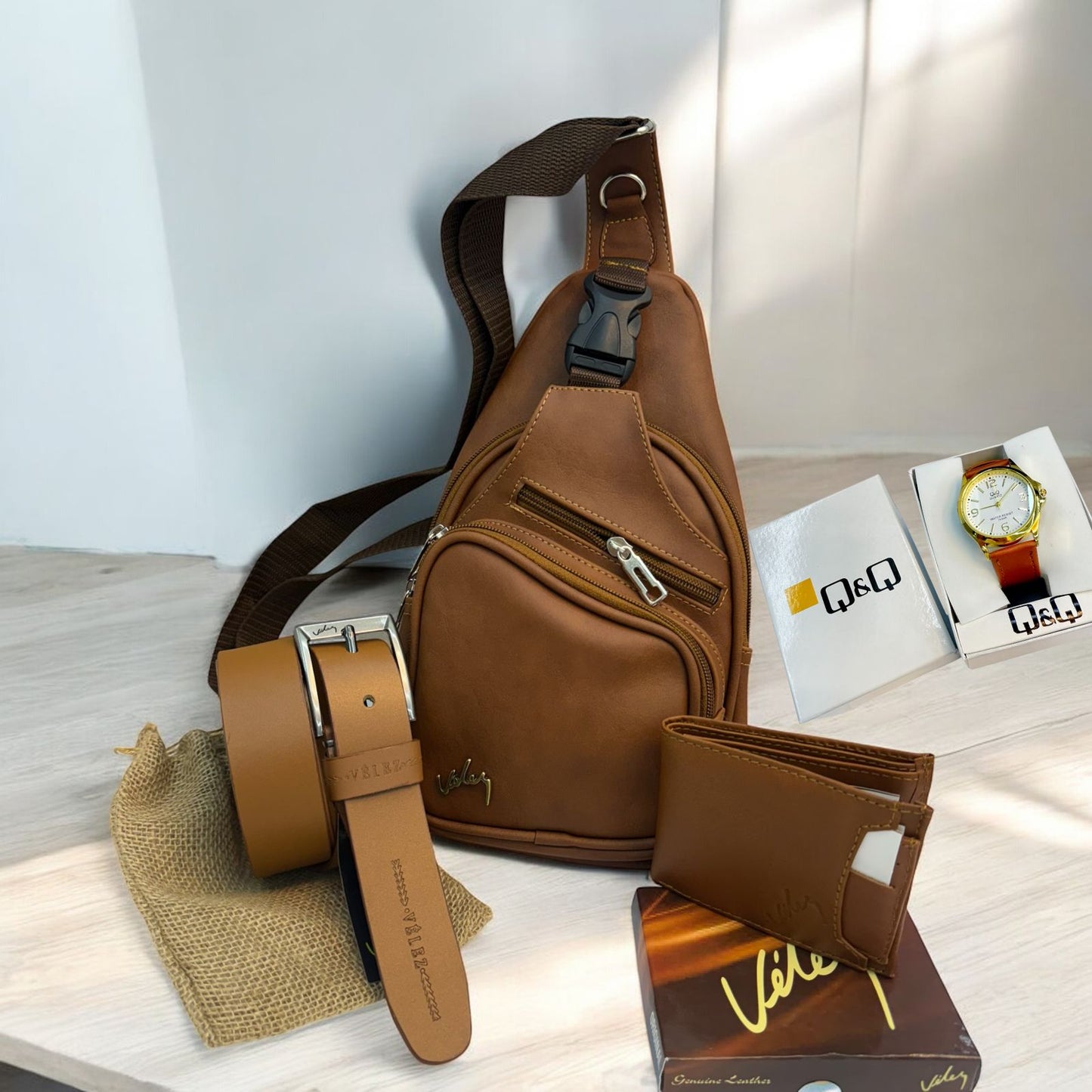 TRIO PERCHERO VELEZ CABALLERO +RELOJ